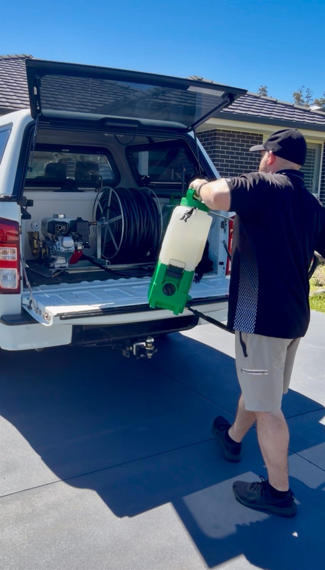 Fumatex technician with the fully equipped work ute